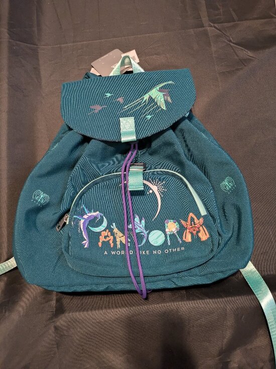 Avatar Pandora Teal and Purple Canvas Cinch Knapsack Backpack Brand New With Tag